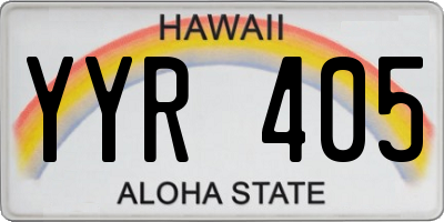HI license plate YYR405
