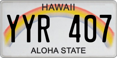 HI license plate YYR407