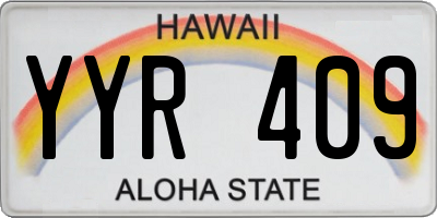 HI license plate YYR409