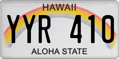 HI license plate YYR410