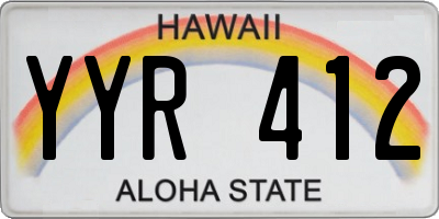 HI license plate YYR412