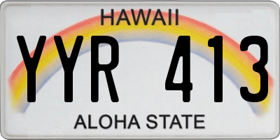 HI license plate YYR413