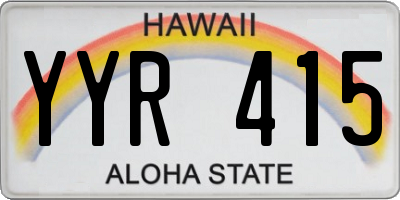 HI license plate YYR415