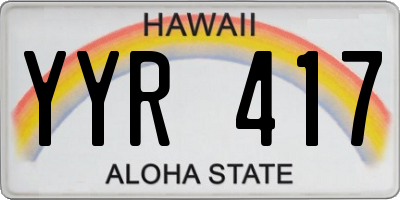 HI license plate YYR417