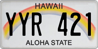 HI license plate YYR421