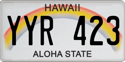 HI license plate YYR423