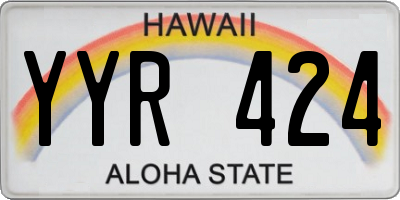 HI license plate YYR424