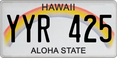 HI license plate YYR425
