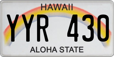 HI license plate YYR430