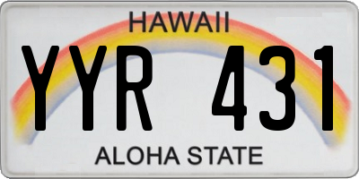 HI license plate YYR431