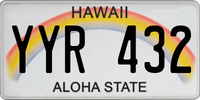 HI license plate YYR432
