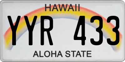 HI license plate YYR433