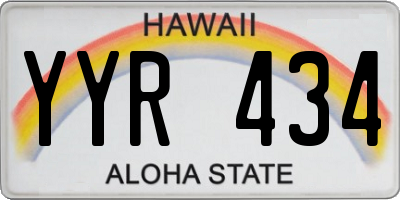 HI license plate YYR434