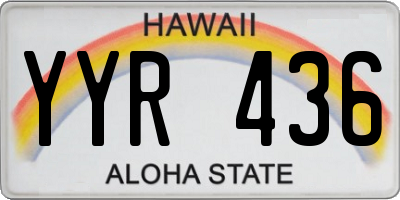 HI license plate YYR436
