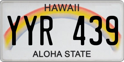HI license plate YYR439
