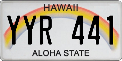 HI license plate YYR441