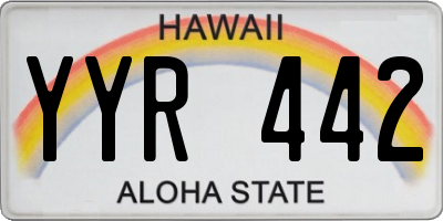 HI license plate YYR442