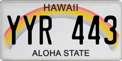 HI license plate YYR443