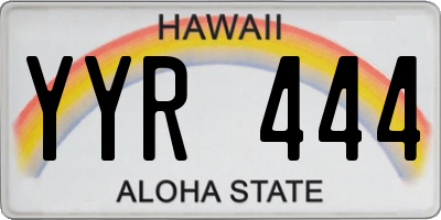 HI license plate YYR444