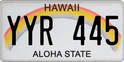 HI license plate YYR445