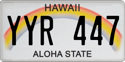 HI license plate YYR447