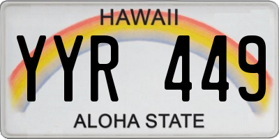 HI license plate YYR449