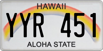 HI license plate YYR451