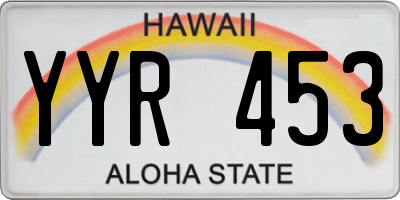 HI license plate YYR453