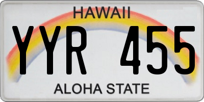 HI license plate YYR455