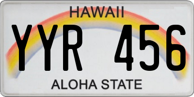 HI license plate YYR456
