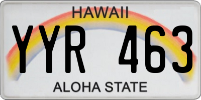 HI license plate YYR463
