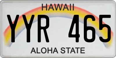 HI license plate YYR465