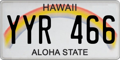 HI license plate YYR466