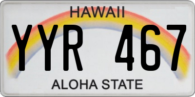 HI license plate YYR467