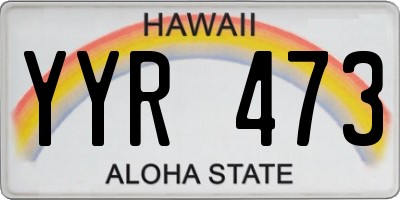 HI license plate YYR473