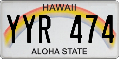 HI license plate YYR474