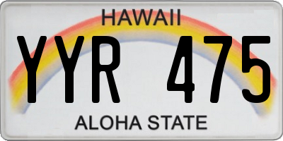 HI license plate YYR475
