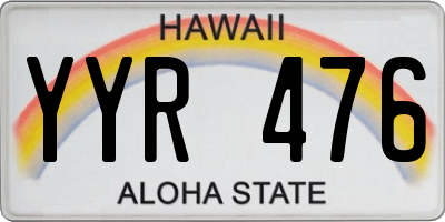 HI license plate YYR476