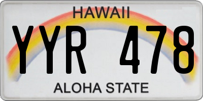 HI license plate YYR478