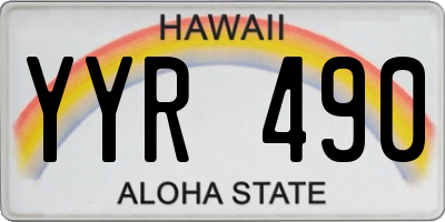 HI license plate YYR490