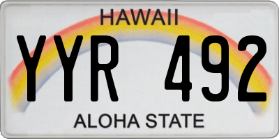 HI license plate YYR492