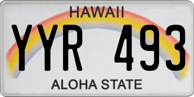 HI license plate YYR493