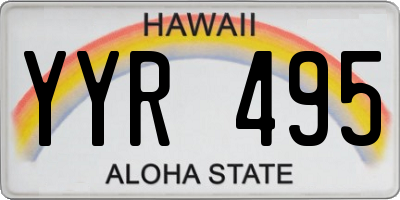 HI license plate YYR495