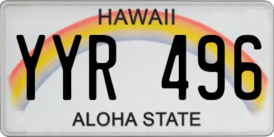 HI license plate YYR496