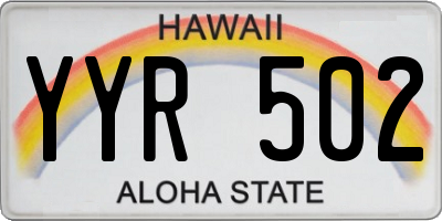 HI license plate YYR502