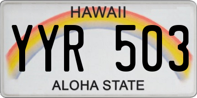 HI license plate YYR503