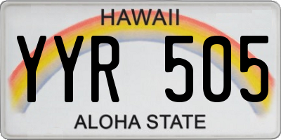 HI license plate YYR505