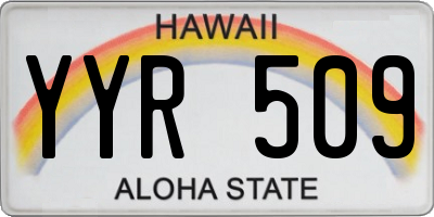HI license plate YYR509