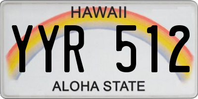 HI license plate YYR512