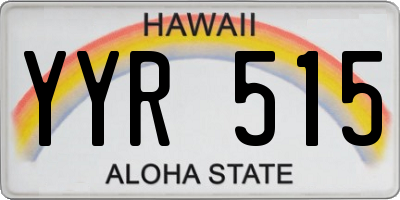 HI license plate YYR515